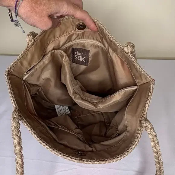 The Sak Crochet Shoulder Bag Handbag Purse Multi Color Rainbow - Picture 4 of 11